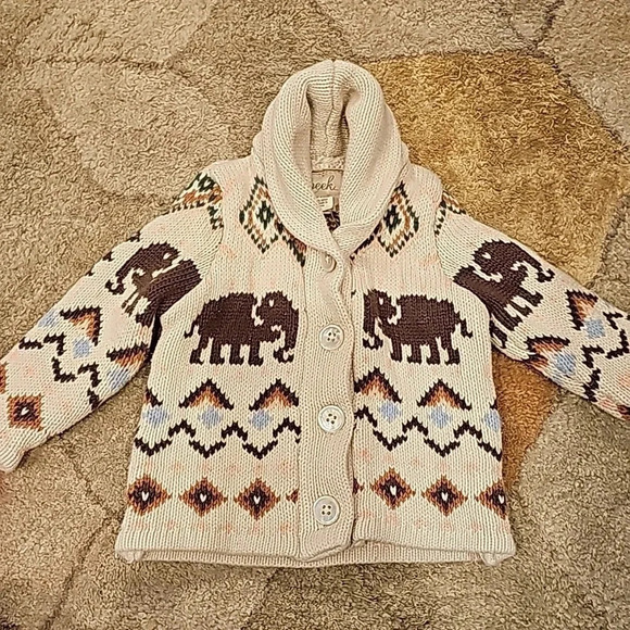 Peek Long Sleeve Cardigan Sweater Sz 6-12m  - Picture 1 of 1